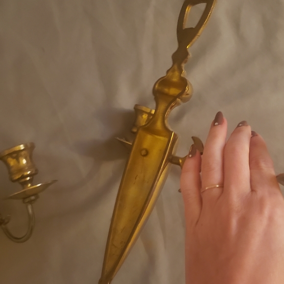 Brass Candleabra Sconces - Picture 4 of 4